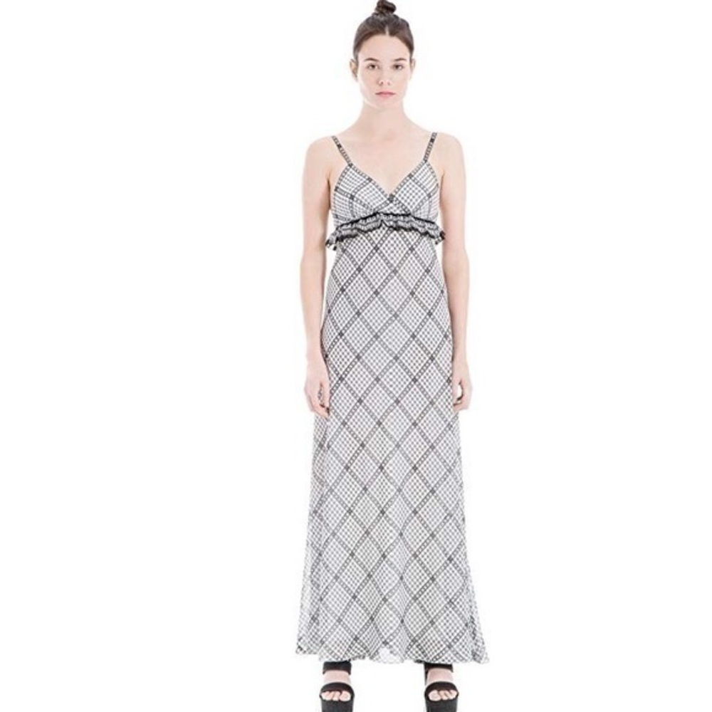 New MAXSTUDIO Printed Empire-Waist Maxi Dress